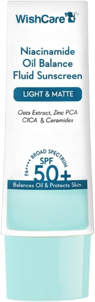 WishCare Niacinamide Oil Balance Sunscreen SPF 50 PA++++ - Light & Matte Sunscreen for Oily Skin