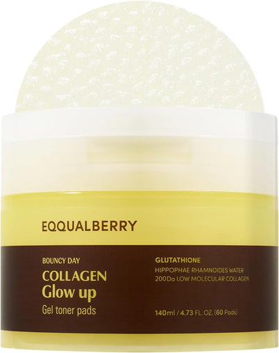 Eqqualberry Collagen Glow Up Gel Toner Pads 140Ml | 60Pads