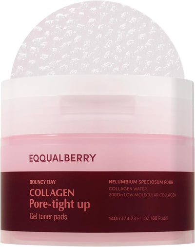 Eqqualberry Collagen Pore-Tight Up Gel Toner Pads 140Ml | 60Pads