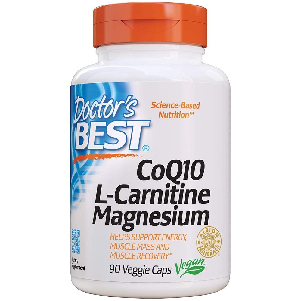 what is coq10 with l-carnitine Doctor's Best Vegan CoQ10 L-Carnitine Magnesium, Energy & Muscle Recovery,  90 Veggie Caps main image 1