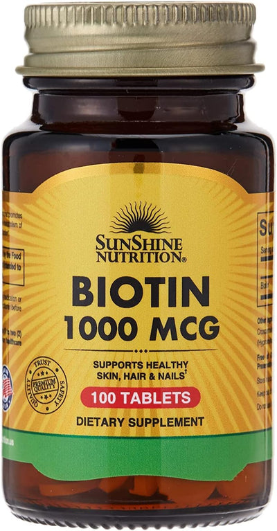 SUNSHINE NUTRITION BIOTIN 1000 MCG 100 TABS