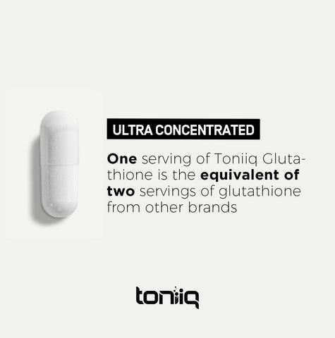 Toniiq Ultra High Strength Glutathione Capsules - 1000Mg Concentrated Formula 120 Capsules Reduced Glutathione Supplement