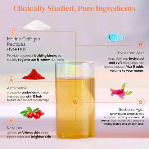 Wellbeing nutrition Beauty Japanese Marine Collagen Peptides, 250 gms with KUWA Bottle