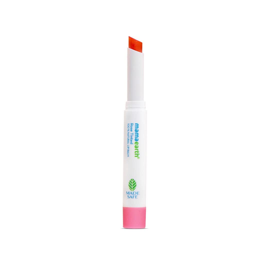 Mamaearth Rose Tinted 100% Natural Lip Balm For Bright Lips, With Rose & Castor Oil For 12 Hour Moisturization - 2 G