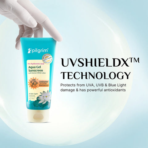 Pilgrim 1% Hyaluronic Acid Sunscreen Gel SPF50 with Korean White Lotus 50g