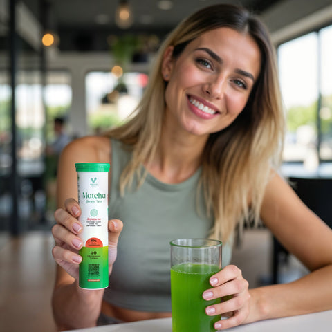Valeo Matcha Green Tea Effervescent Tabs (20) | Organic Japanese Ceremonial-grade Matcha | Instant Energy Boost, Detox & Glowing Skin | Perfect For Lattes, Smoothies & On-the-go Wellness