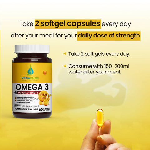 VEDAPURE Omega-3 Fish Oil 60 Capsules