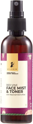 Pilgrim Alcohol Free Red Vine Face Toner, Face Mist Spray For Anti Ageing, Glowing Skin, Dry, Oily Skin, Men & Women,100ml