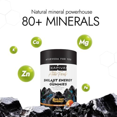 Kapiva Himalayan Shilajit/Shilajeet Gummies (30 Count) | Ginger Honey Flavour