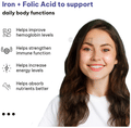 HK Vitals Iron + Folic Acid Supplement (60 Capsules) | With Zinc, Vitamin C & Vitamin B12, Supports Blood Building | Immunity And Energy