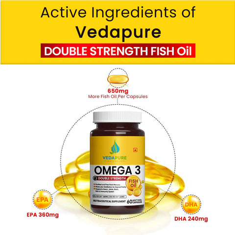 VEDAPURE Omega-3 Fish Oil 60 Capsules