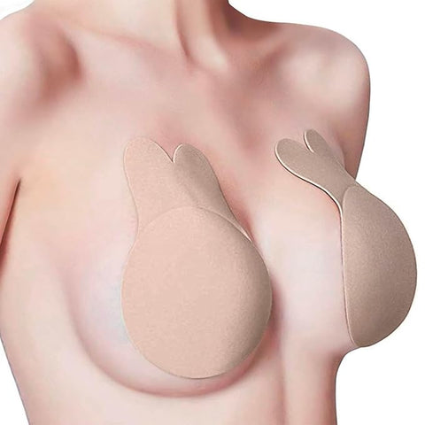 Sanfe Flix Reusable Boob Lift Cups | for Breast Push Up | Braless, Padded, Rabbit (Nude) | A-C Cup Size - 2 Pieces