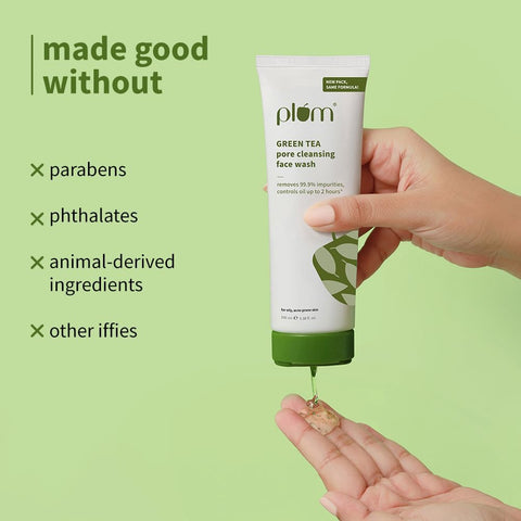 Plum Green Tea Pore Cleansing Face Wash for Oily, Acne Prone, Dry & Combination Skin - 100ml