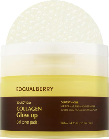 Equalberry Collagen Glow Up Gel Toner Pads 140Ml | 60Pads