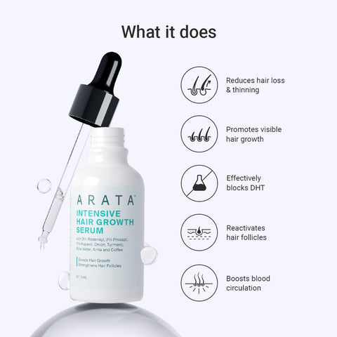 Arata Intensive Hair Growth Serum - 3% Redensyl, 3% Procapil (30 Ml)