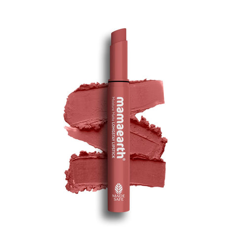 Mamaearth Moisture Matte Longstay Lipstick With Avocado Oil & Vitamin E For 12 Hour Long Stay-01 Carnation Nude - 2 G