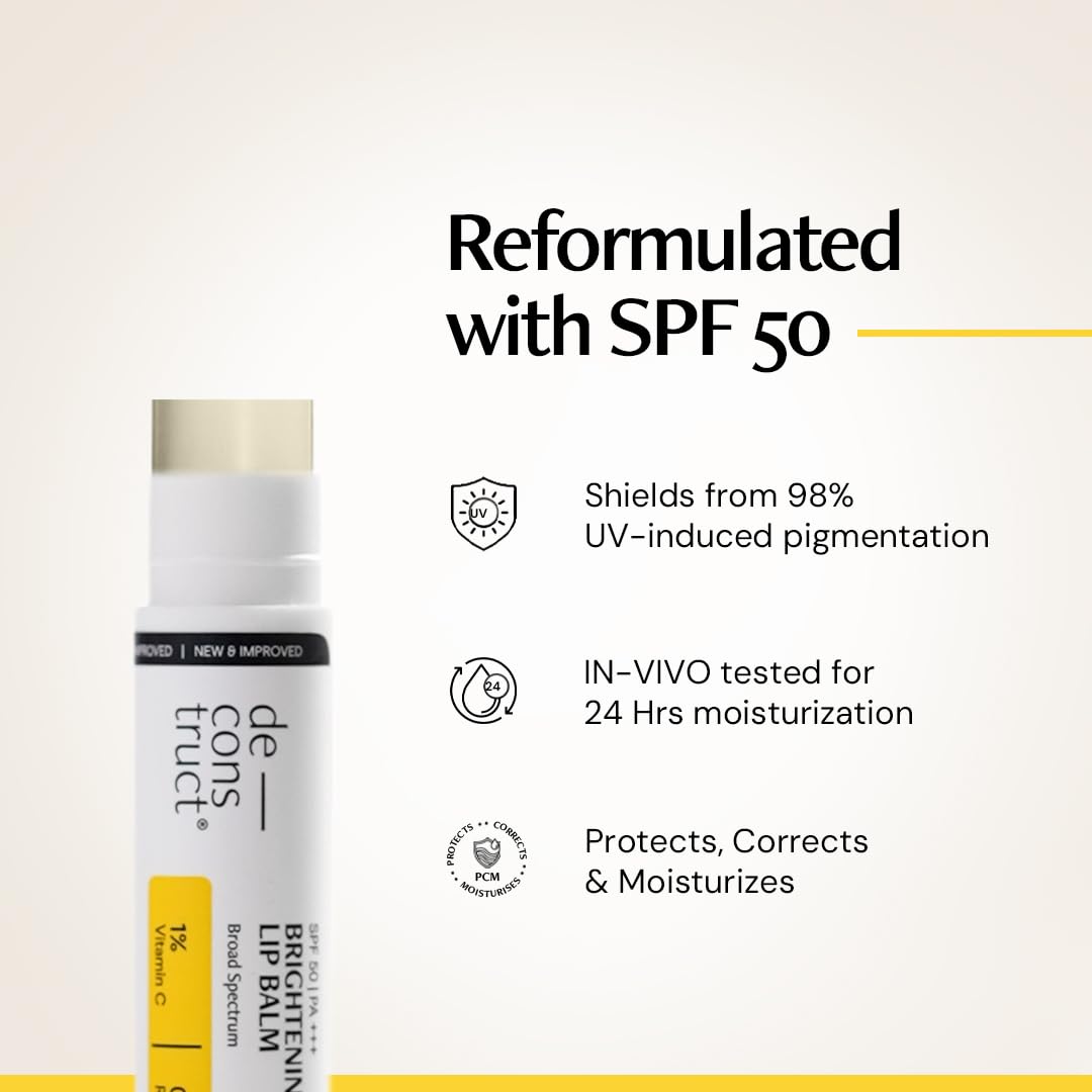 deconstruct vitamin c lip balm Buy Brightening With SPF 30 - 1% + 0.1% Resorcinol, Protects From Sun Damage Online at Best Price of Rs 199 The 1% Vitamin C helps repair lip discolouration Deconstruct SPF30+ Brightening Lip Balm
