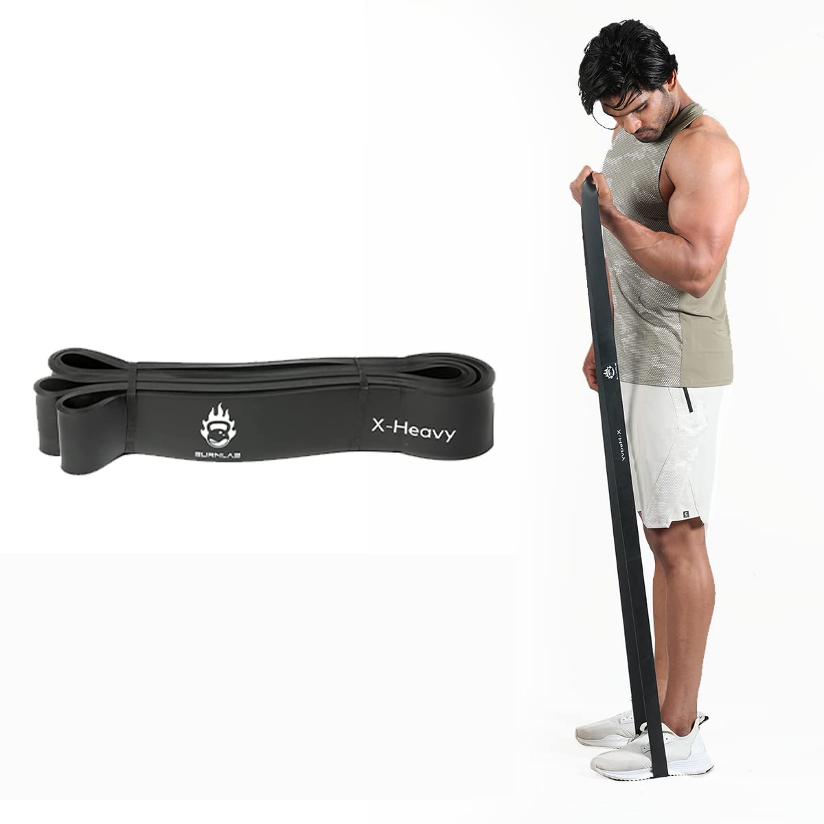 Burnlab Resistance Band, Use for Pull Up Assist L (Choose from 8 Different Sizes with 5Kg - 55Kg)