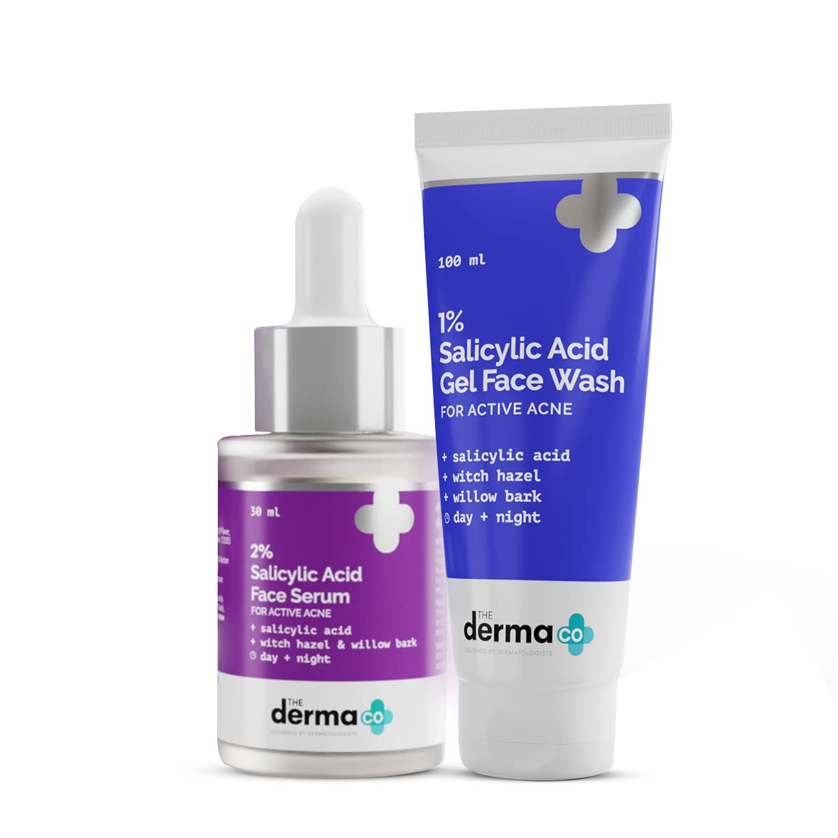 Anti Acne Kit - THE DERMA CO 1% Salicylic Acid Gel Face Wash 100 ml + 2% SALICYLIC ACID SERUM 30 ml Combo