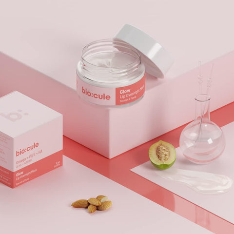 Biocule Glow Lip Overnight Mask : Omega + Vit E + HA 15gm