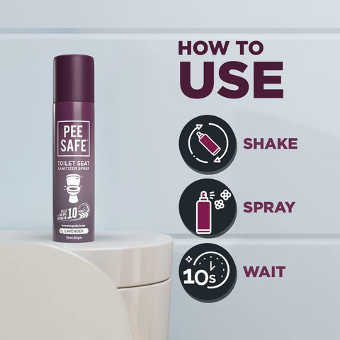 Pee Safe Toilet Seat Sanitizer Lavender 75Ml