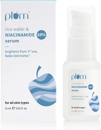 Plum Rice Water & 10% Niacinamide Serum (New Pack) | 15ml | Full Size