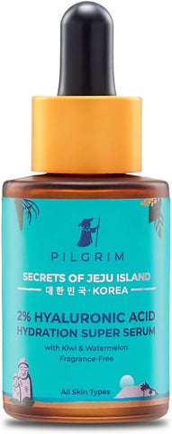 Pilgrim 2% Hyaluronic Acid Hydration Super Serum With Kiwi Extracts For Hydrated Skin For Unisex Of All Skin Types Korean Skin Care 30ml Pack of 2