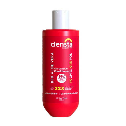 Complete Dandruff Care : Clensta Red Aloe Vera Anti-Dandruff Shampoo (250ml) and Clensta Red Aloe Vera Anti-Dandruff Conditioner (250ml) (CLPO86)