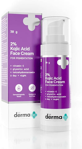 Dark Spots Kit- THE DERMA CO 3% AHA-BHA Foaming Face Wash 100ml + 2% Kojic Acid Cream 30 gm Combo