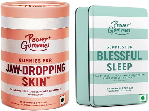 Power Gummies - Jaw Dropping Skin 60 Gummies + Blessful 10 Gummies