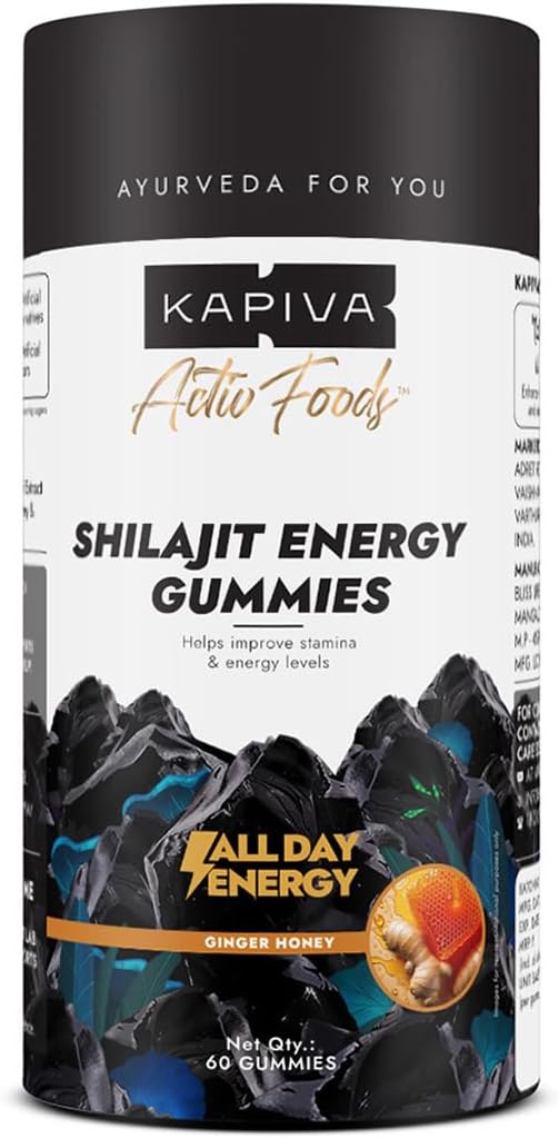 Kapiva Himalayan Shilajit/Shilajeet Gummies (60 Count) | Ginger Honey Flavour