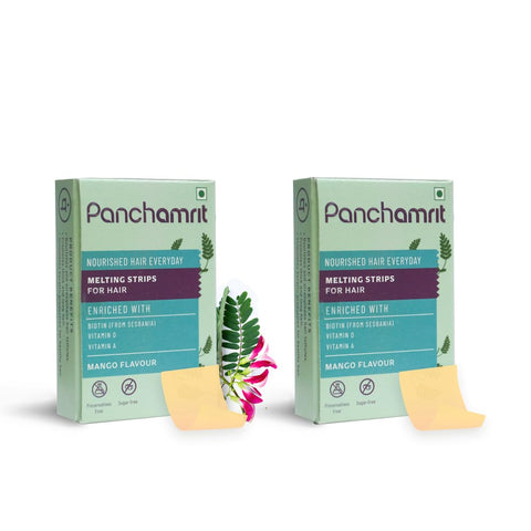 Panchamrit Oral Melting Strips for Hair - 30 (Pack of 2)