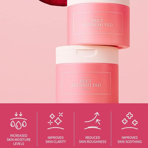 I’M FROM Beet Refresh Pad 60 Sheets, Triple-Layered Pads Hold 260ml Essence 20% red Beet Extract from Korea Full of Moisture with a Slice of Red Beet