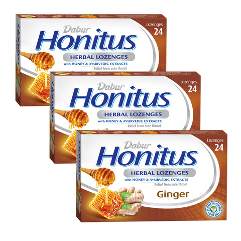 Dabur Honitus Lozenges - Ginger Flavour, 24 Lozenges