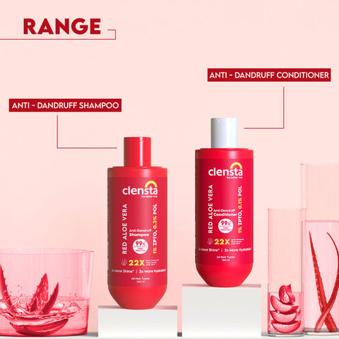 Clensta Red Aloe Vera Anti-Dandruff Shampoo (250ml)