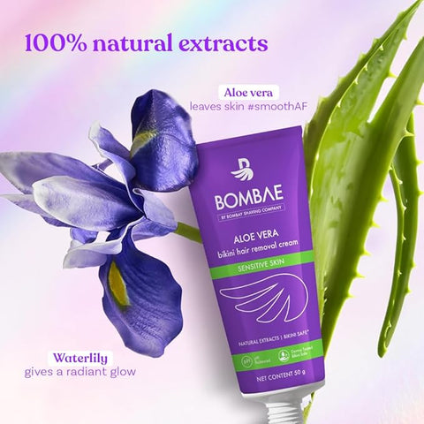 Bombae Aloe Vera Bikini Hair Removal Cream, 50g