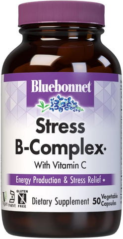 Bluebonnet Nutrition Stress B Complex Vegetable Capsules, 50 Count