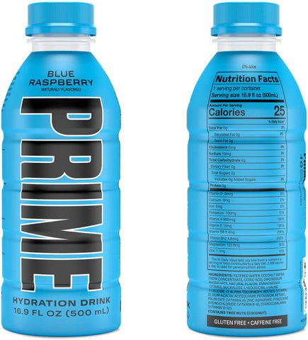 Prime Hydration Sports Drink Variety Electrolyte Beverage Lemon Blue Raspberry (15 Pack)