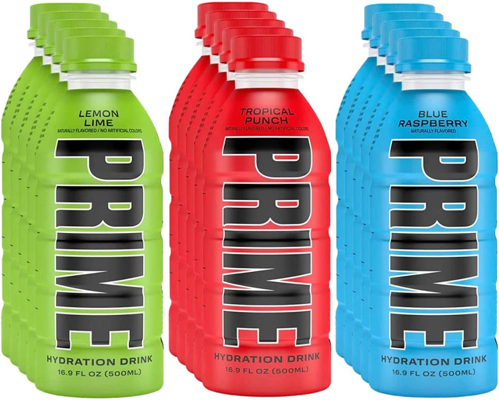 Prime Hydration Sports Drink Variety Electrolyte Beverage Lemon Blue Raspberry (15 Pack)