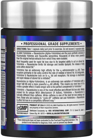 Allmax Nutrition Yohimbine Rauwolscine 60Caps (12/C)