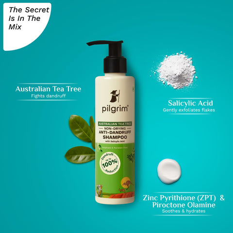 Pilgrim Australian Tea Tree Non-Drying Anti-Dandruff Shampoo Prevents Dandruff 200 ml