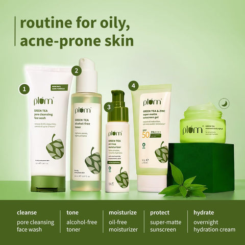 Plum Green Tea Pore Cleansing Face Wash for Oily, Acne Prone, Dry & Combination Skin - 100ml