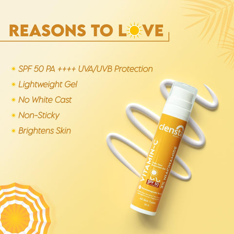 Clensta Vitamin C Daily Glow Sunscreen Gel Spf 50+++