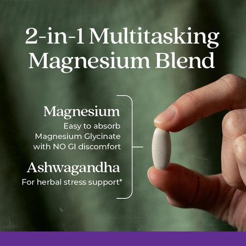 New Chapter Magnesium + Ashwagandha Supplement, 30 Capsules