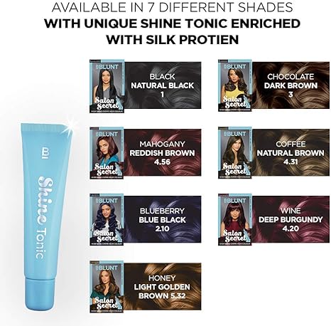 BBlunt High Shine Creme Hair Colour with Shine Tonic - Coffee Natural Brown 4.31,100g,8ml