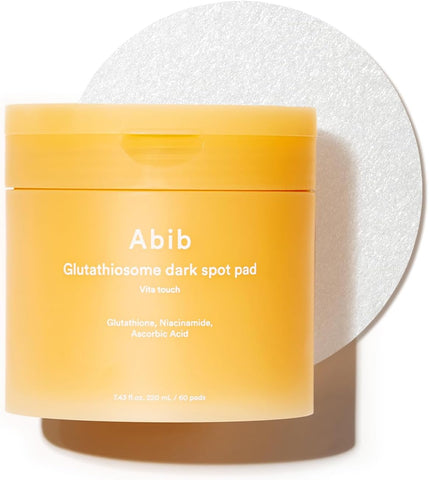 Abib Vita Touch Glutathione Dark Spot Pads, 60 Pads/7.43 Fl Oz, Korean Tonic Wipes for Dark Spots and Hyperpigmentation for Sensitive Skin