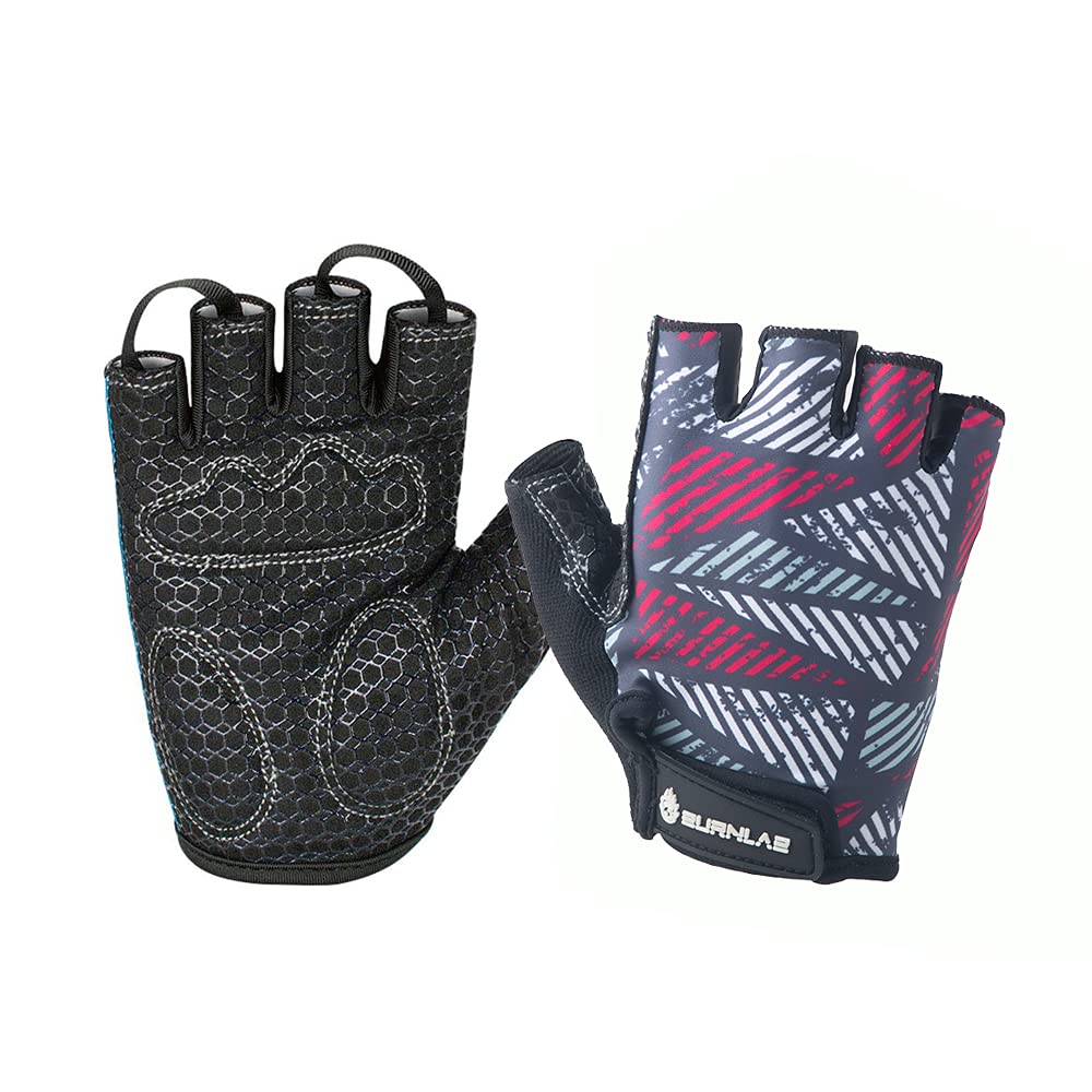 Burnlab Flex Gym Gloves for Men and Women - Ideal for Weightlifting, Cycling, Crossfit, Offers Good Grip and Soft Padding (White & Pink Small)