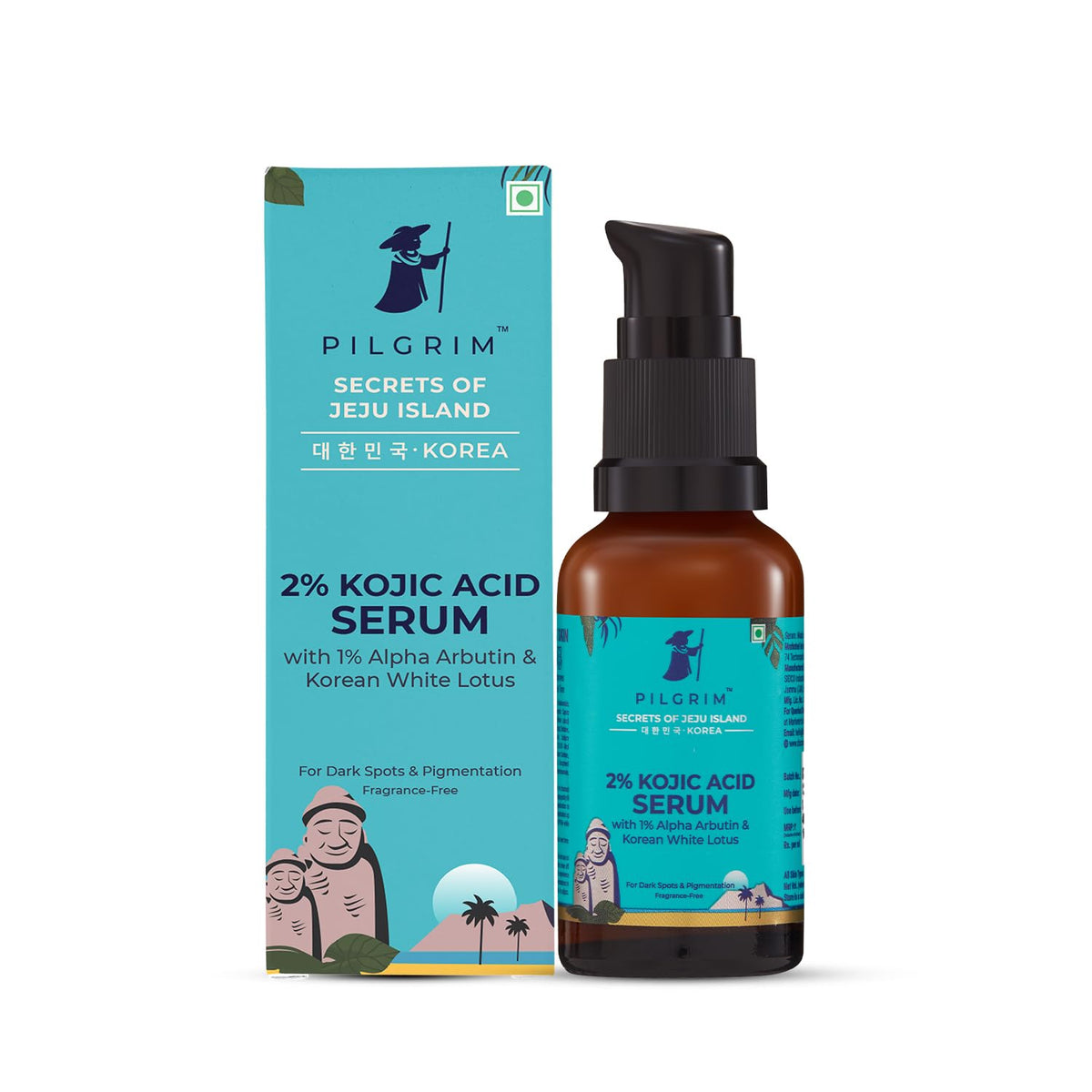 Pilgrim 2% Kojic Acid Serum for face (30 ml) with 1% Alpha Arbutin & Korean White Lotus