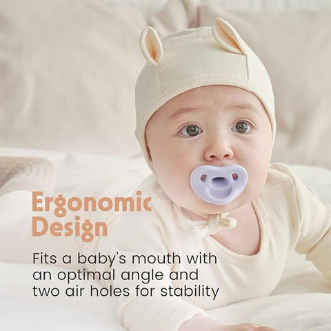 Moyuum All-Silicone Macaron Pacifier with Protective Stage 1 (Up to 3 Months) Case Mango