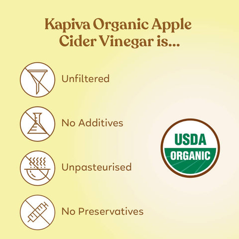 Kapiva Organic Apple Cider vinegar (Golden Apples) 500 ml (2/Pack)